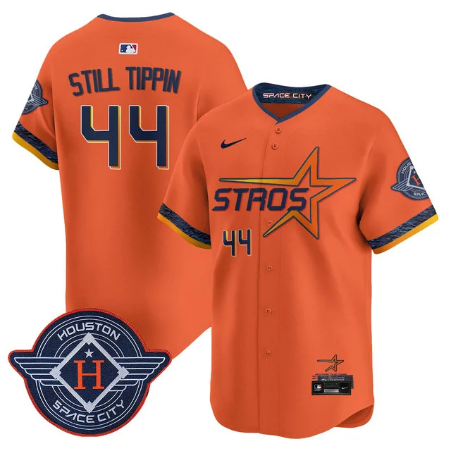 Men's Houston Astros 2025 City Connect Vapor Limited Jersey ORANGE #44 STILL TIPPIN