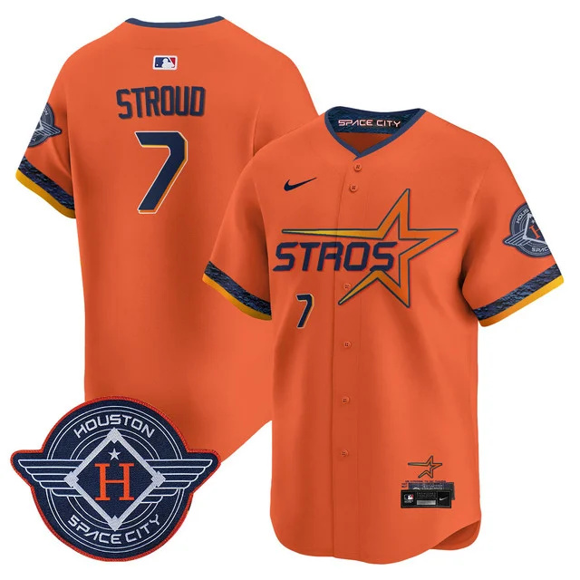 Men's Houston Astros 2025 City Connect Vapor Limited Jersey ORANGE #7 STROUD