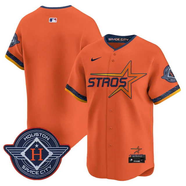 Men's Houston Astros 2025 City Connect Vapor Limited Jersey ORANGE BLANK
