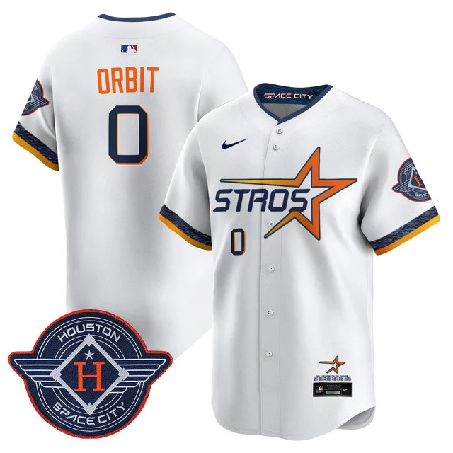 Men's Houston Astros 2025 City Connect Vapor Limited Jersey WHITE #0 ORBIT