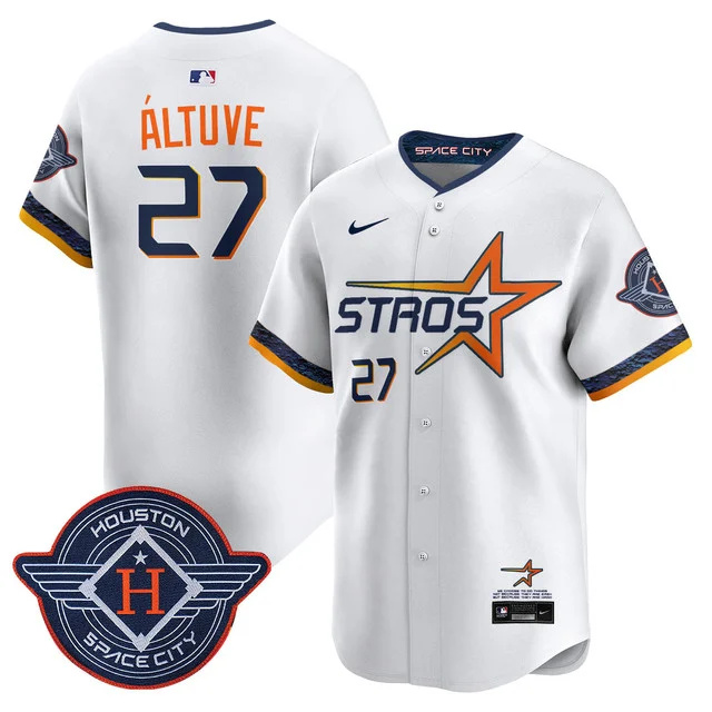 Men's Houston Astros 2025 City Connect Vapor Limited Jersey WHITE #27 ALTUVE