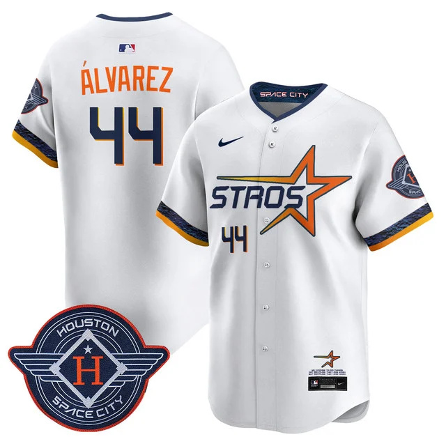 Men's Houston Astros 2025 City Connect Vapor Limited Jersey WHITE #44 ALVAREZ