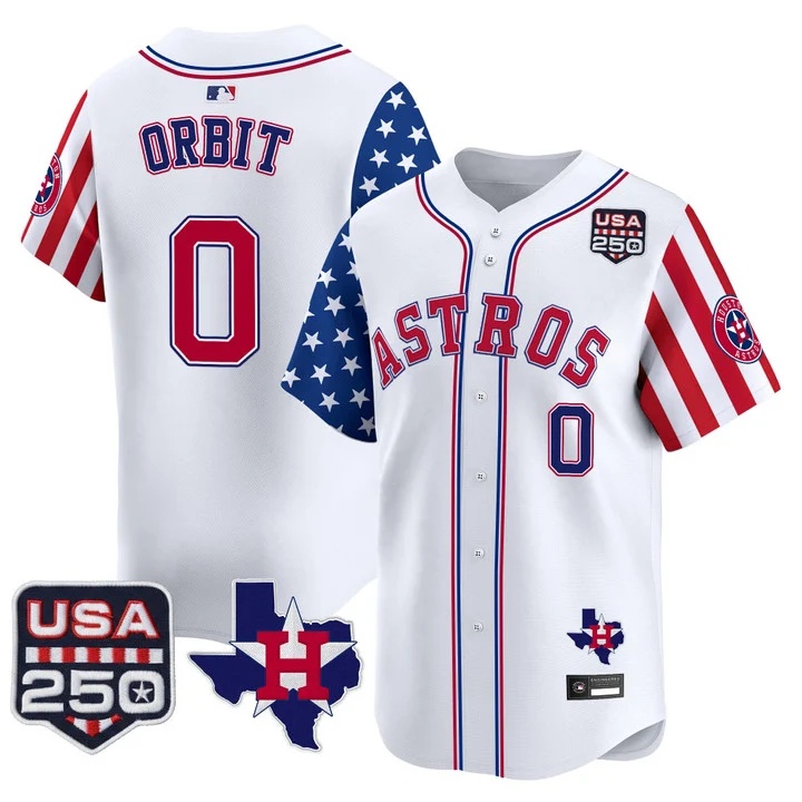 Men's Houston Astros America 250 Edition Vapor Premier Limited Jersey #0 ORBIT