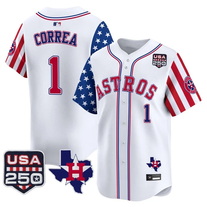 Men's Houston Astros America 250 Edition Vapor Premier Limited Jersey #1 CARLOS CORREA