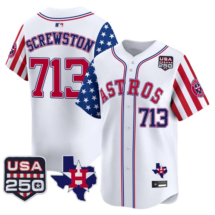 Men's Houston Astros America 250 Edition Vapor Premier Limited Jersey #713 SCREWSTON