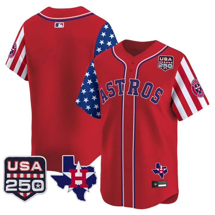Men's Houston Astros America 250 Edition Vapor Premier Limited Jersey RED BLANK