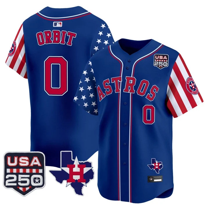 Men's Houston Astros America 250 Edition Vapor Premier Limited Jersey ROYAL #0 ORBIT