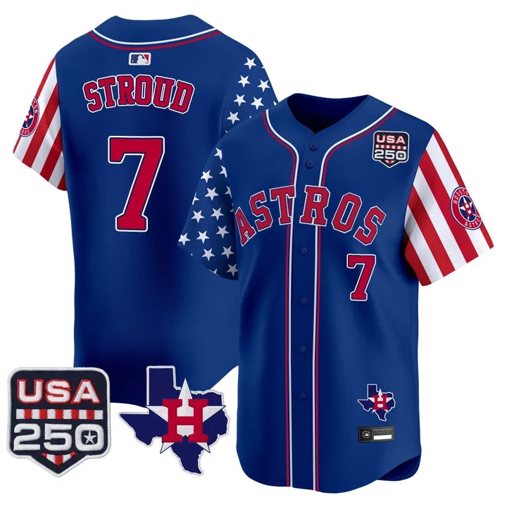 Men's Houston Astros America 250 Edition Vapor Premier Limited Jersey ROYAL #7 CJ STROUD