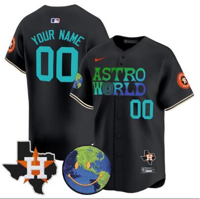 Men's Houston Astros Nike White Home Limited Custom Black Jerseys