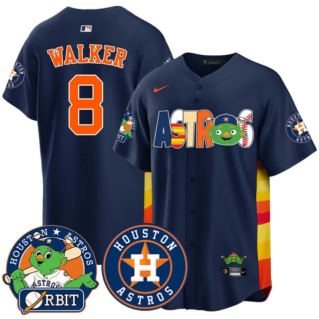 Men's Houston Astros Orbit Vapor Premier Jersey NAVY #8 CHRISTIAN WALKER.webp