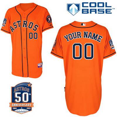 Men's Houston Astros Personalized Alternate Jersey With Commemorative 50th Anniversary Patch