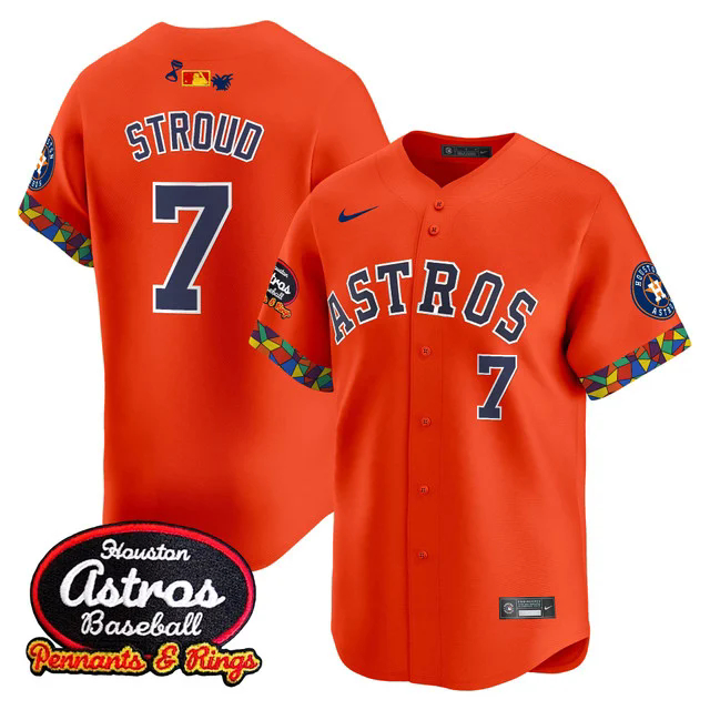 Men's Houston Astros x El Tiempo Cantina Vapor Premier Limited Jersey ORANGE #7 CJ STROUD.webp