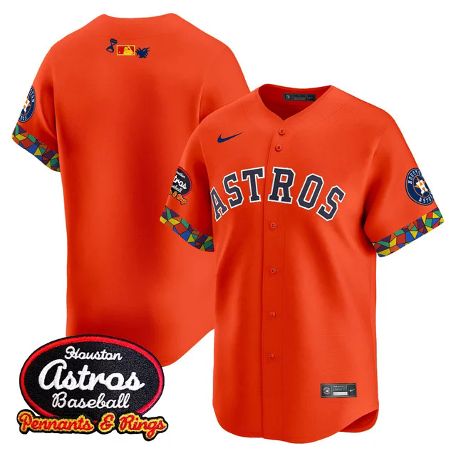 Men's Houston Astros x El Tiempo Cantina Vapor Premier Limited Jersey ORANGE  BLANK.webp
