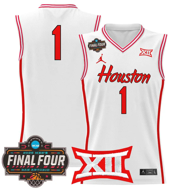 Men's Houston Cougars 2025 Final Four Patch Basketball Jersey #1.webp