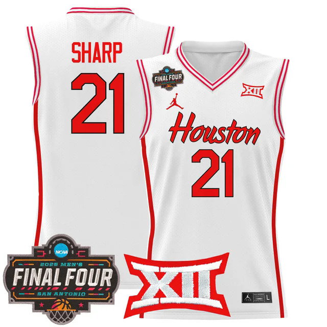 Men's Houston Cougars 2025 Final Four Patch Basketball Jersey #21 EMANUEL SHAPP.webp
