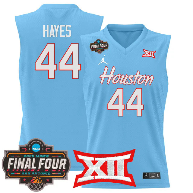 Men's Houston Cougars 2025 Final Four Patch Basketball Jersey BLUE #44 ELVIN HAYES.webp