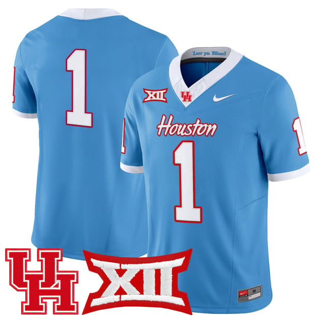 Men's Houston Cougars 2025 Vapor Limited Jersey LIGHT BLUE#1