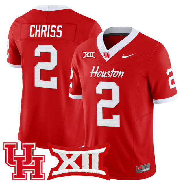 Men's Houston Cougars 2025 Vapor Limited Jersey RED#2 ZEON CHRISS
