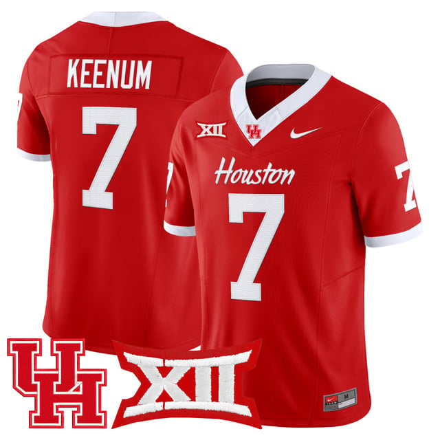 Men's Houston Cougars 2025 Vapor Limited Jersey RED#7 CASE KEENUM