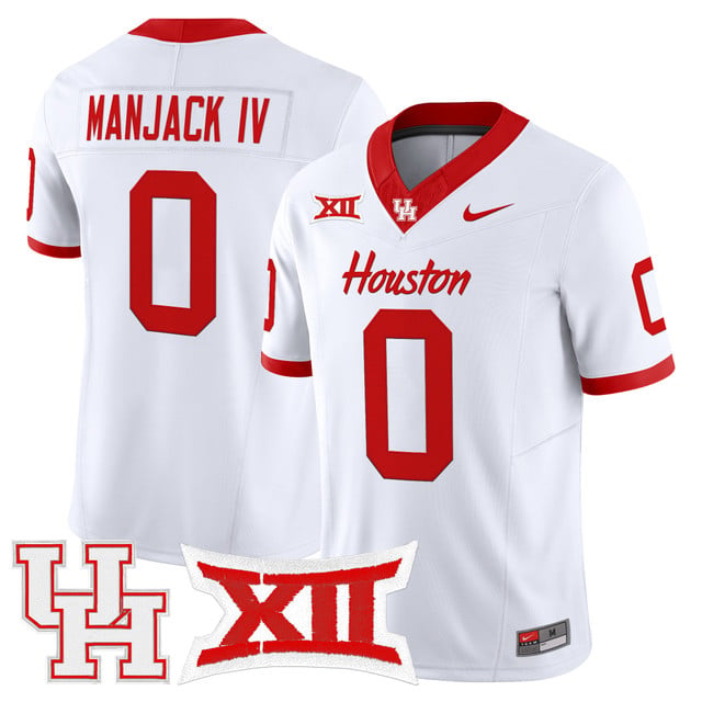 Men's Houston Cougars 2025 Vapor Limited Jersey WHITE#0 MANJACK IV
