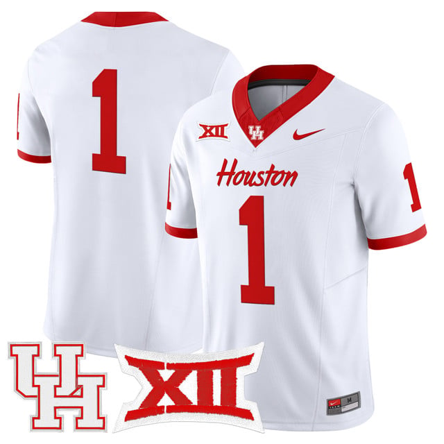 Men's Houston Cougars 2025 Vapor Limited Jersey WHITE#1