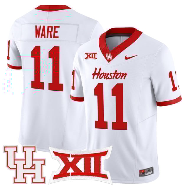 Men's Houston Cougars 2025 Vapor Limited Jersey WHITE#11 ANDRE WARE