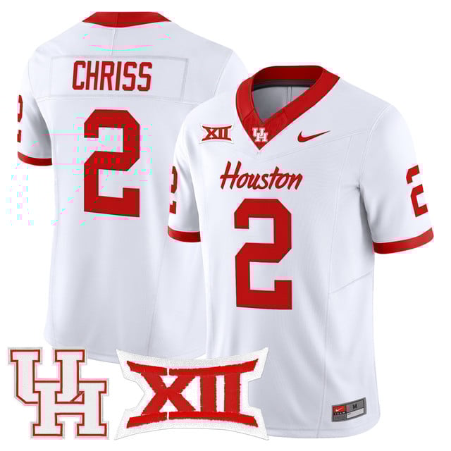 Men's Houston Cougars 2025 Vapor Limited Jersey WHITE#2 ZEON CHRISS
