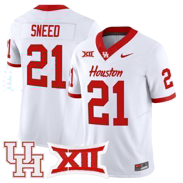 Men's Houston Cougars 2025 Vapor Limited Jersey WHITE#21 STACY SNEED