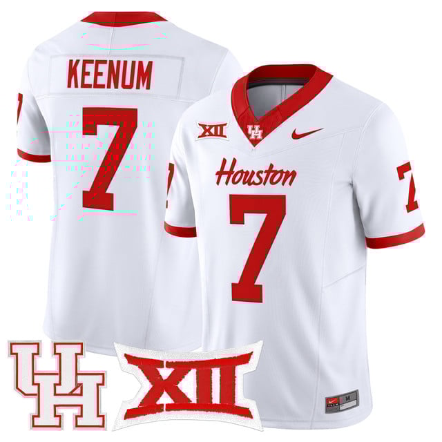 Men's Houston Cougars 2025 Vapor Limited Jersey WHITE#7 CASE KEENUM