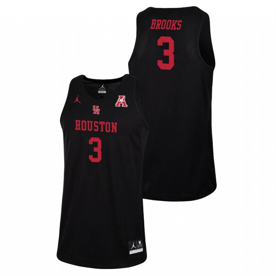 Men's Houston Cougars Black Armoni Brooks College Basketball Jordan Brand Jersey