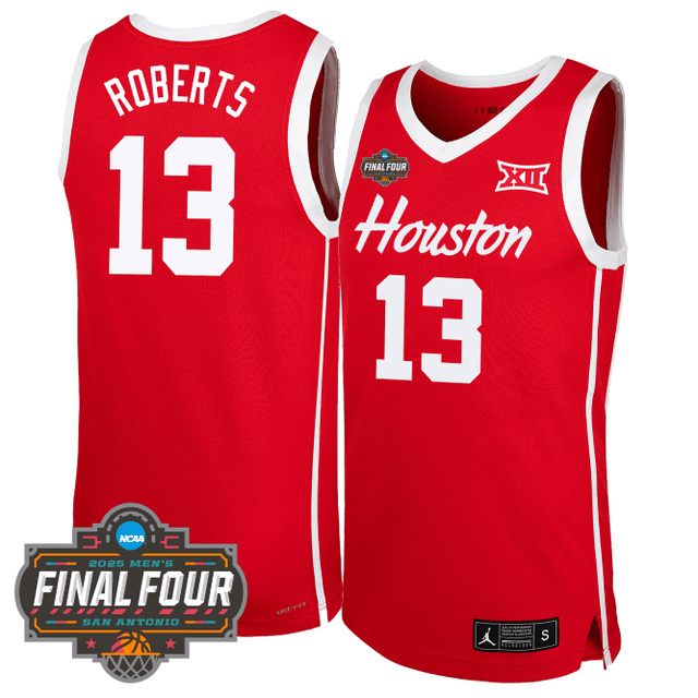 Men's Houston Cougars Men's Basketball 2425 Jersey RED #12 ROBERTS.webp