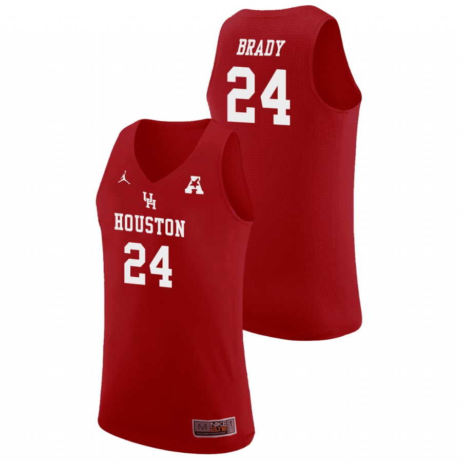 Men's Houston Cougars Red Breaon Brady College Basketball Jordan Brand Jersey