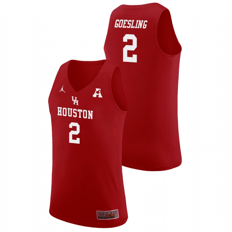 Men's Houston Cougars Red Landon Goesling College Basketball Jordan Brand Jersey