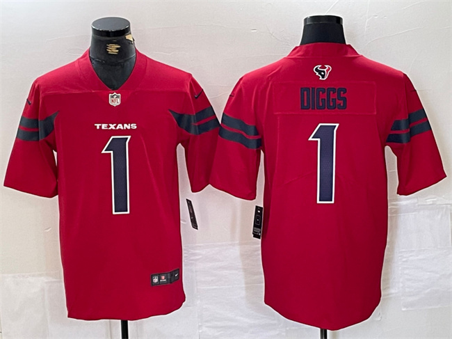 Men's Houston Texans #1 Stefon Diggs Red Vapor Untouchable Stitched Football Jersey