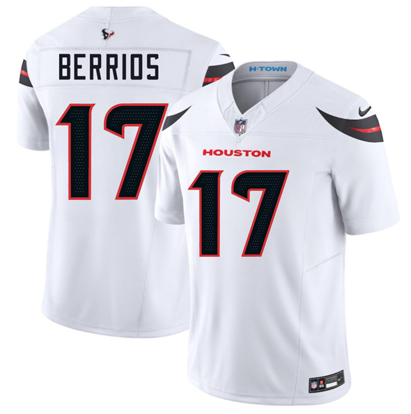 Men's Houston Texans #17 Braxton Berrios White 2025 F.U.S.E. Vapor Limited Football Stitched Jersey