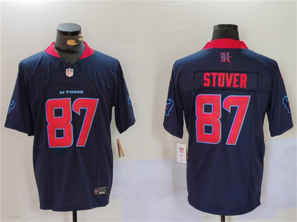 Men's Houston Texans #87 Cade Stover Navy 2nd Alternate F.U.S.E. Vapor Limited Football Stitched Jersey