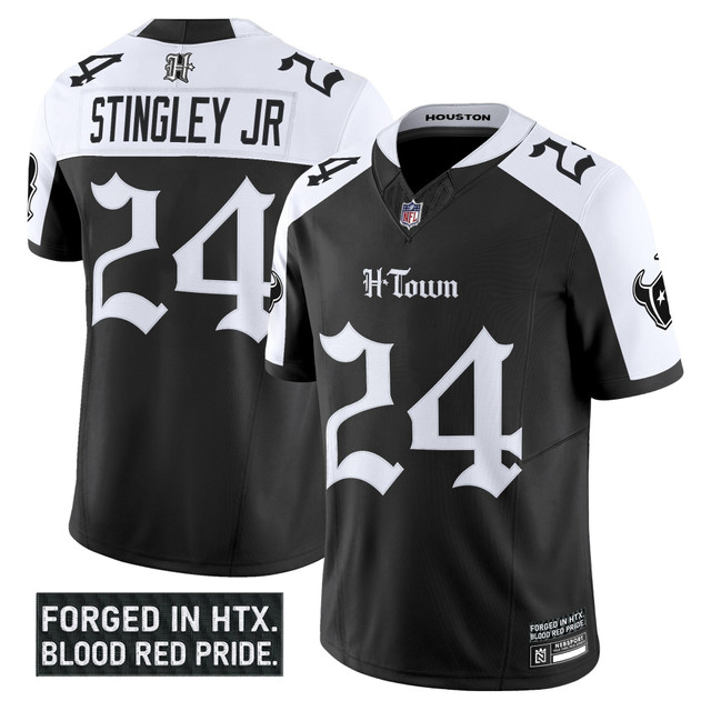 Men's Houston Texans 'Gothic Lone Star Shadows Edition' Vapor Limited Jersey - All Stitched Alternate Derek Stingley Jr.