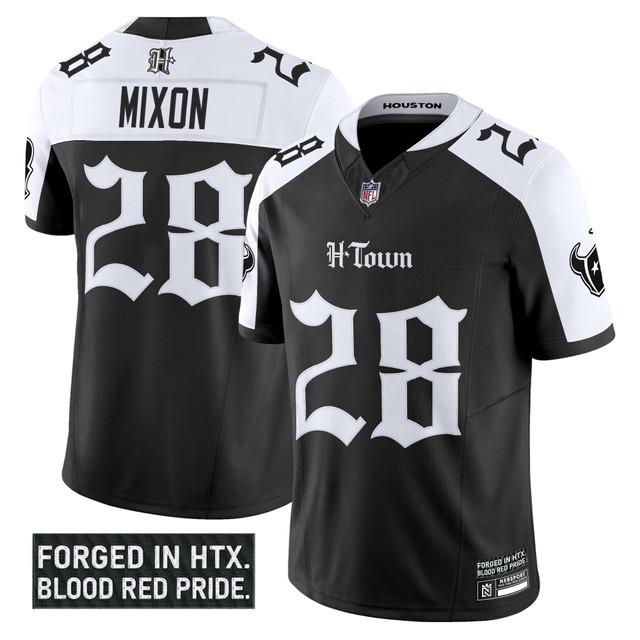Men's Houston Texans 'Gothic Lone Star Shadows Edition' Vapor Limited Jersey - All Stitched Alternate Joe Mixon