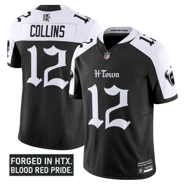 Men's Houston Texans 'Gothic Lone Star Shadows Edition' Vapor Limited Jersey - All Stitched Alternate Nico Collins