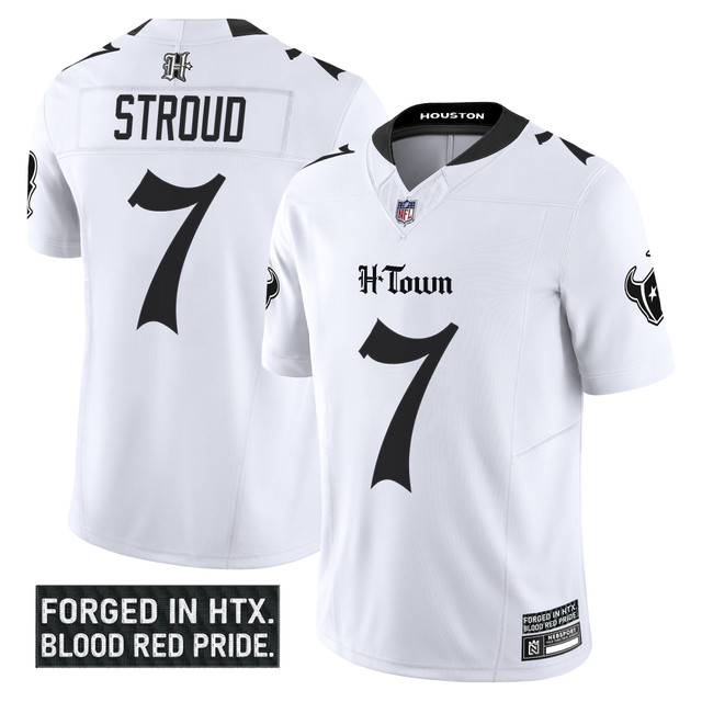 Men's Houston Texans 'Gothic Lone Star Shadows Edition' Vapor Limited Jersey - All Stitched White C.J. Stroud