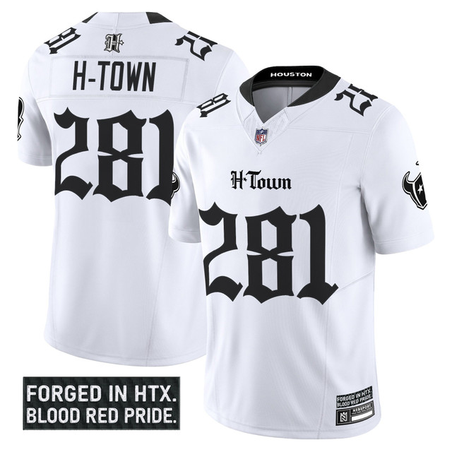 Men's Houston Texans 'Gothic Lone Star Shadows Edition' Vapor Limited Jersey - All Stitched White H?Town 281
