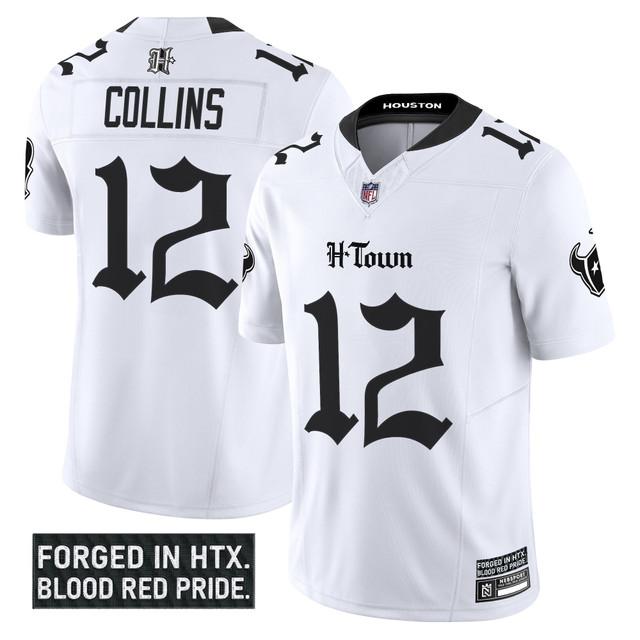 Men's Houston Texans 'Gothic Lone Star Shadows Edition' Vapor Limited Jersey - All Stitched White Nico Collins
