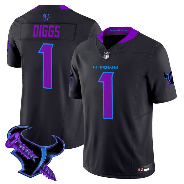 Men's Houston Texans 2025 DJ Screw Vapor Limited Jersey #1 STEFON DIGGS