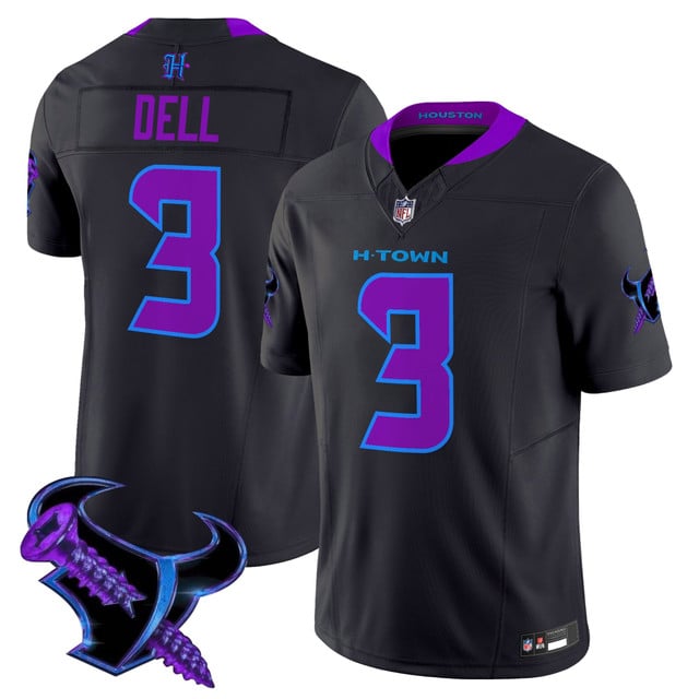 Men's Houston Texans 2025 DJ Screw Vapor Limited Jersey #3 TANK DELL