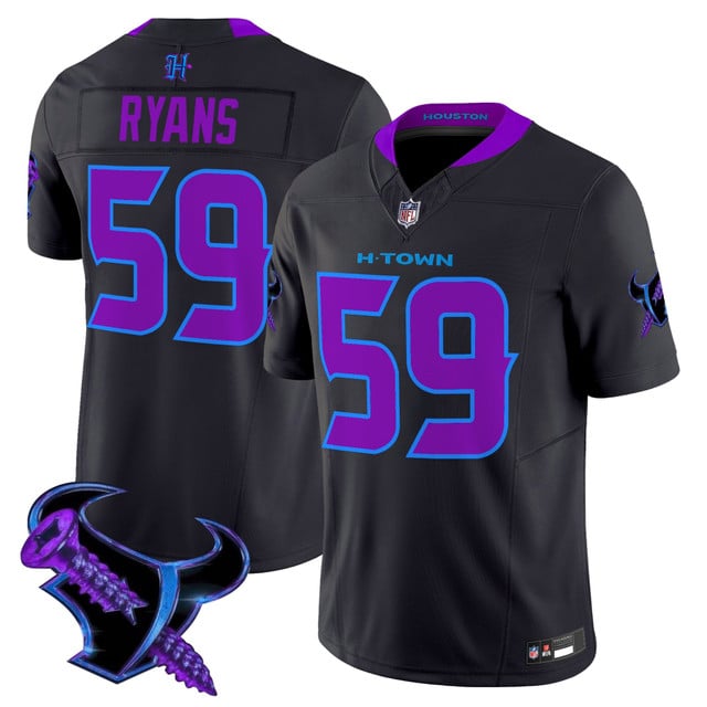 Men's Houston Texans 2025 DJ Screw Vapor Limited Jersey #59 DEMECO RYANS