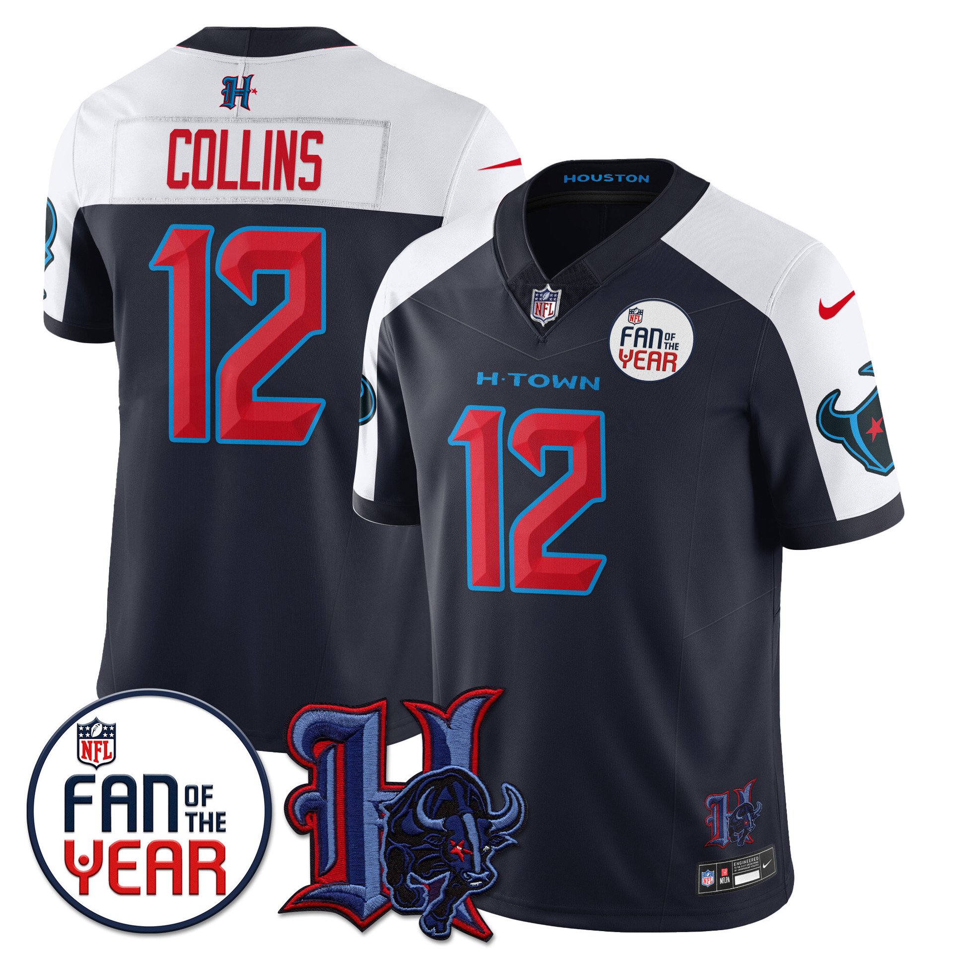 Men's Houston Texans Fan Of The Year Jersey #12 Nico Collins