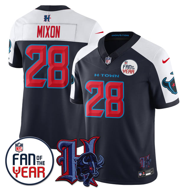 Men's Houston Texans Fan Of The Year Jersey #28 Joe Mixon