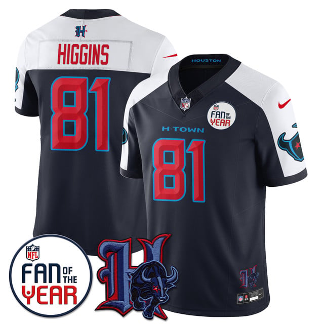 Men's Houston Texans Fan Of The Year Jersey #81 Jayden Higgins