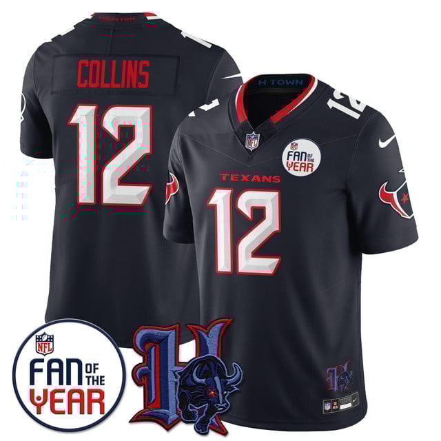 Men's Houston Texans Fan Of The Year Jersey navy #12 Nico Collins