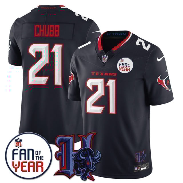 Men's Houston Texans Fan Of The Year Jersey navy #21 Nick Chubb